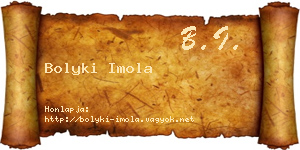 Bolyki Imola névjegykártya